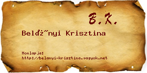 Belányi Krisztina névjegykártya