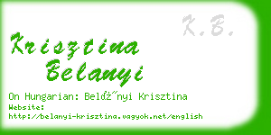 krisztina belanyi business card